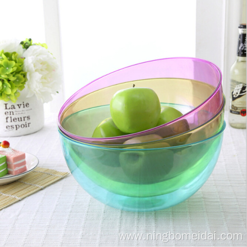 round plastic colored salad